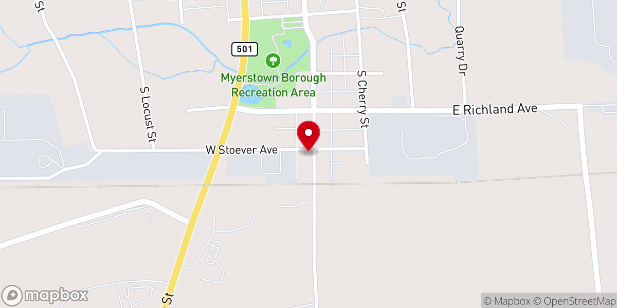 Map showing location of Fairhaven Mennonite Church