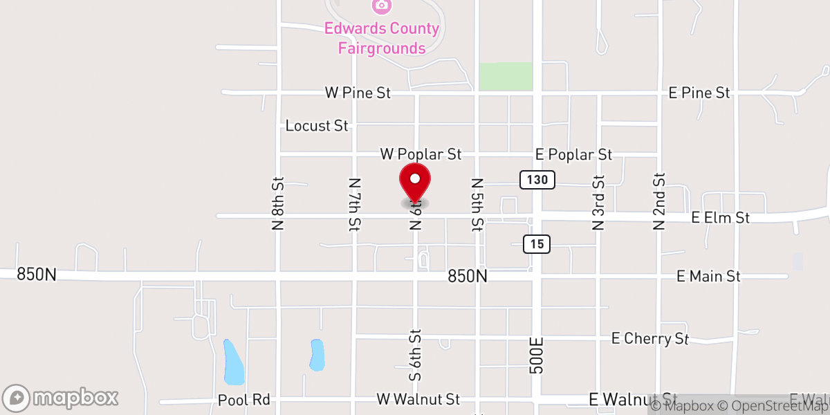 Map showing location of First Presbyterian Church of Albion