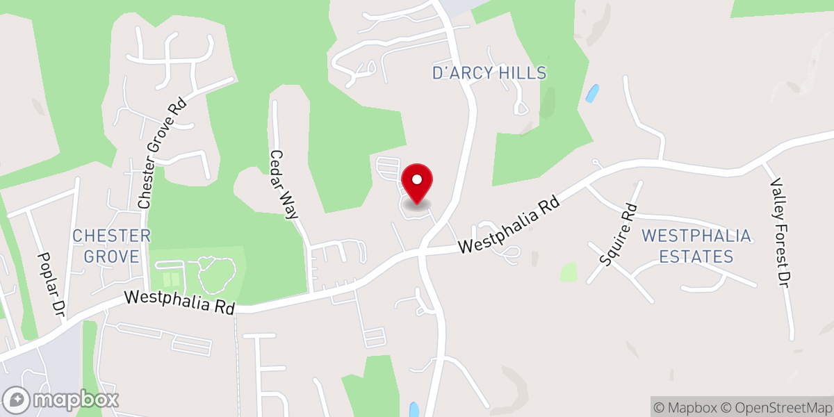 Map showing location of Westphalia Christian Community Church