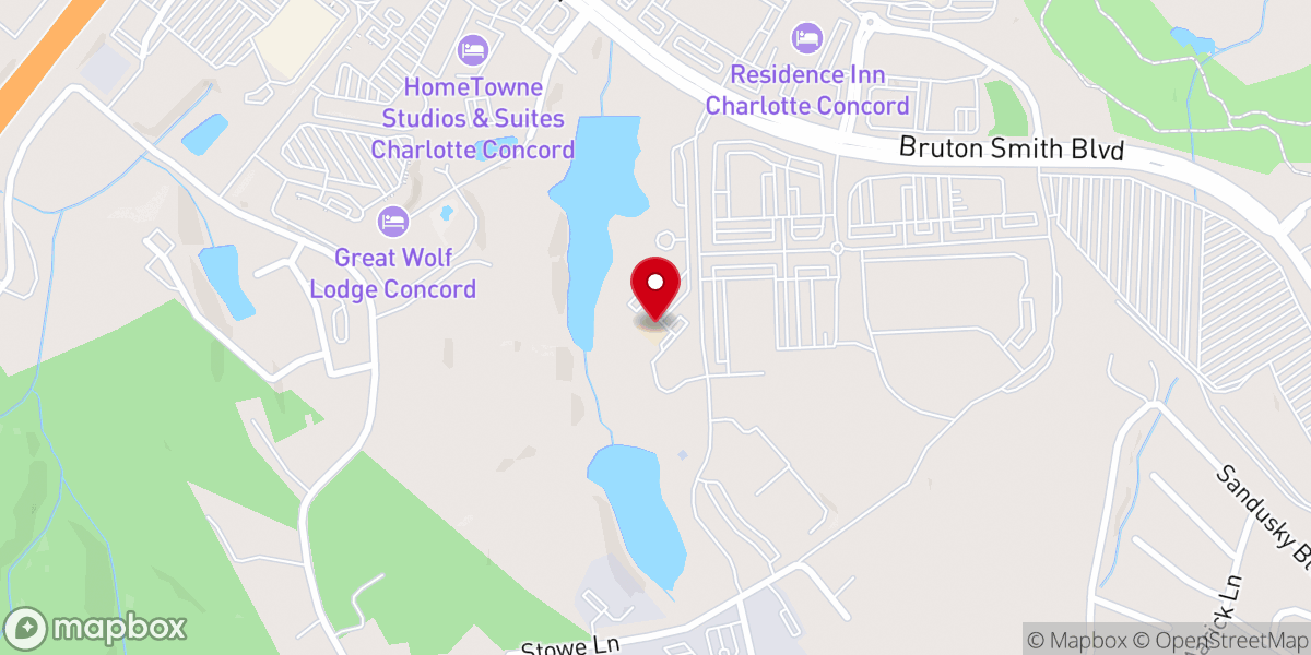 Map showing location of West Cabarrus Church