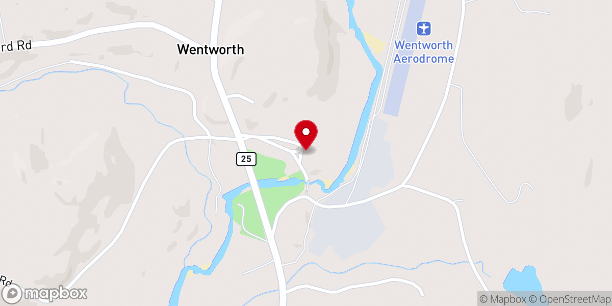 Map showing location of Wentworth Congregational Church