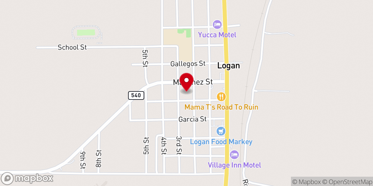 Map showing location of Logan Methodist Church