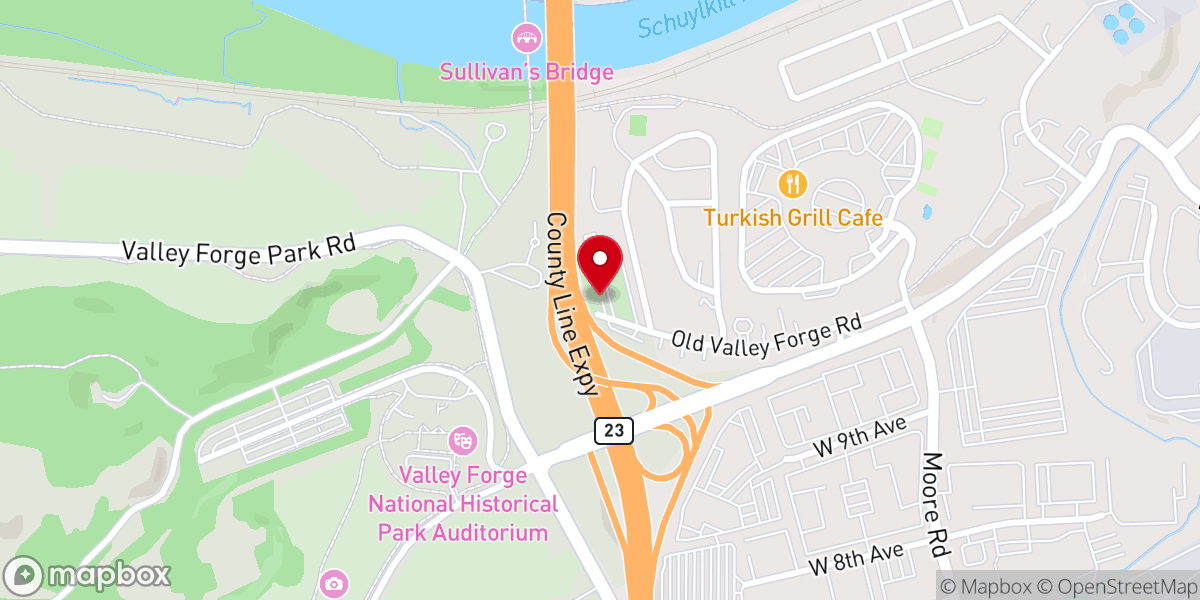 Map showing location of First Presbyterian Church