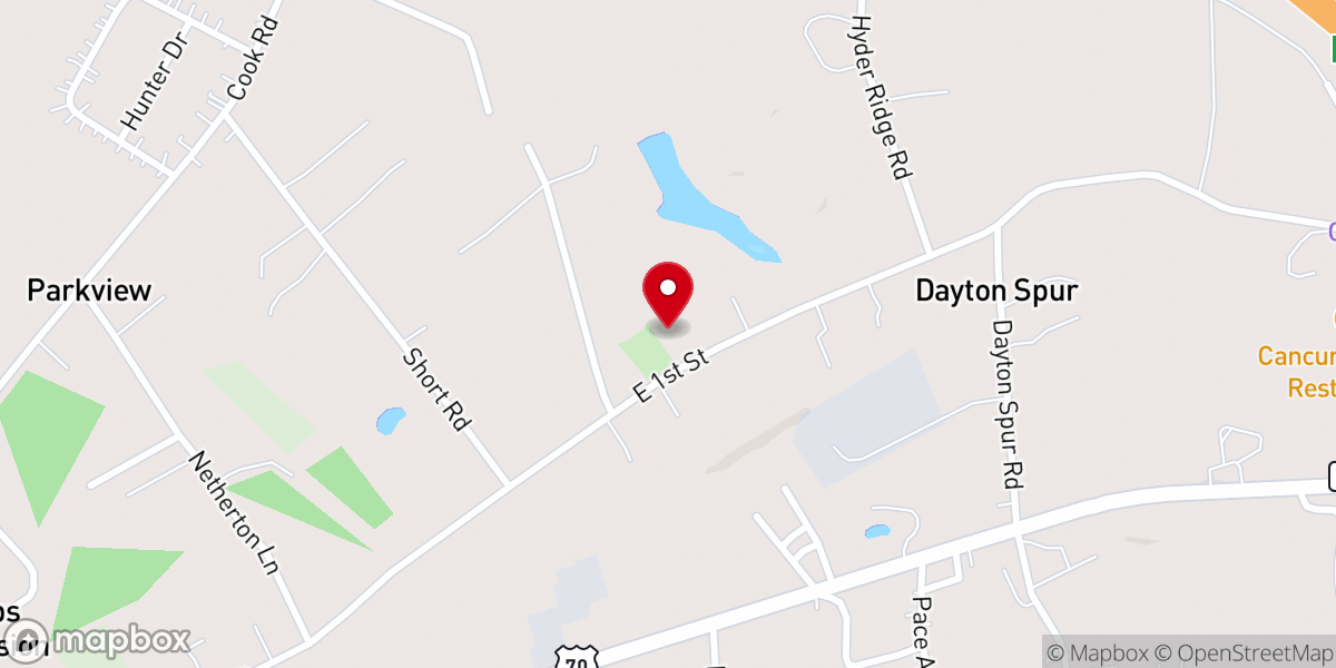 Map showing location of Victory Baptist Church