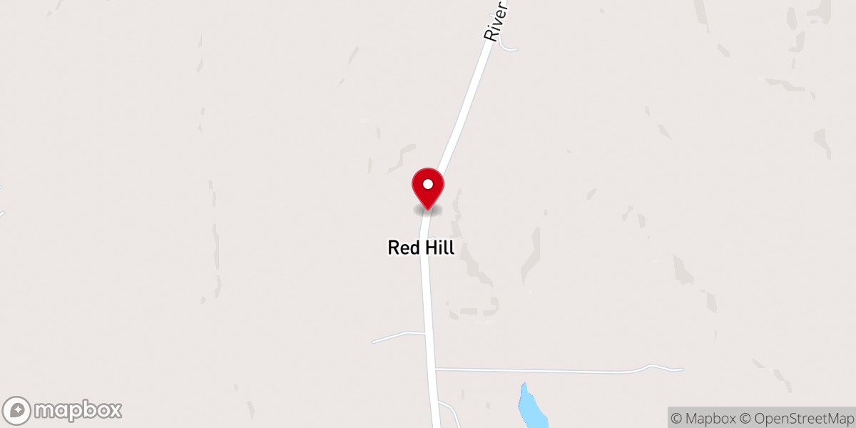 Map showing location of Red Hill Baptist Church