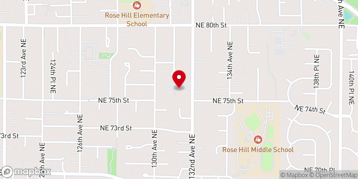 Map showing location of Lake Washington United Methodist Church
