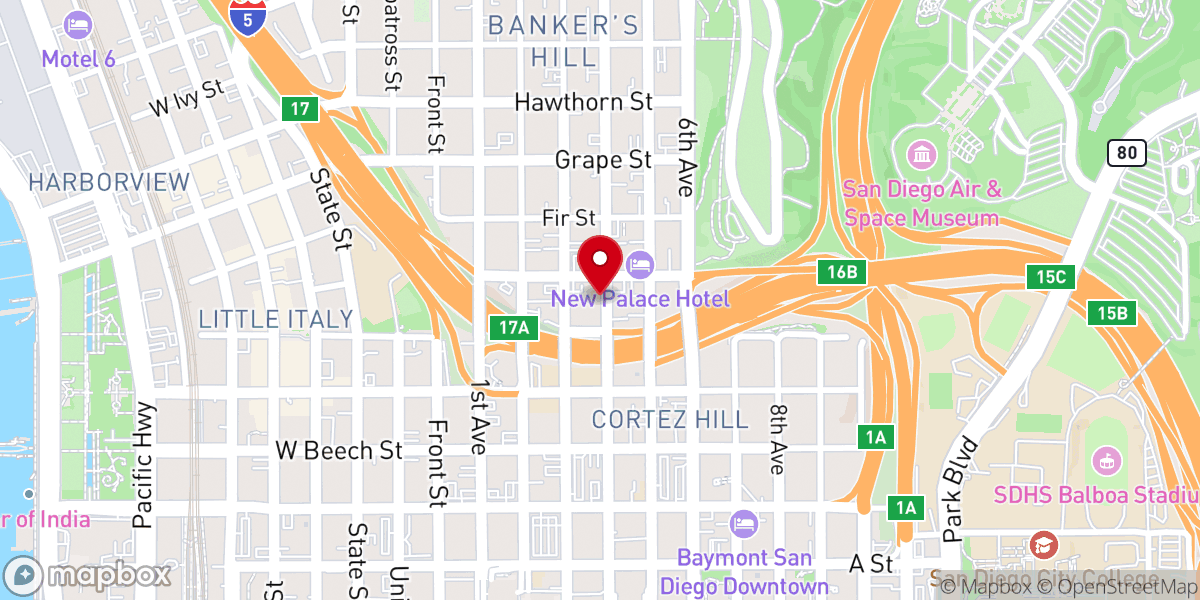 Map showing location of Resurrection Presbyterian Church of San Diego