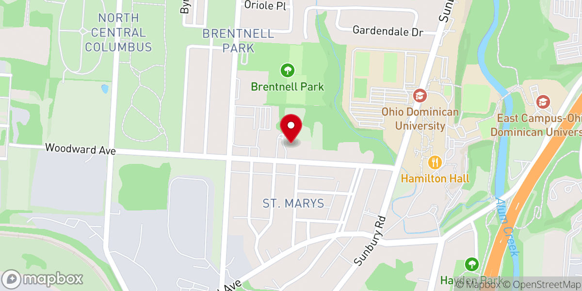 Map showing location of Tabernacle Baptist Church