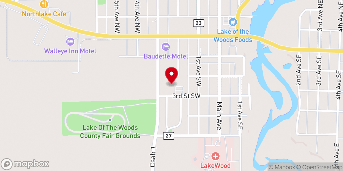 Map showing location of First Lutheran Church