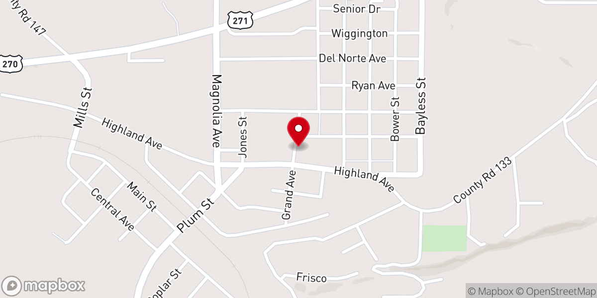 Map showing location of Church of the Nazarene