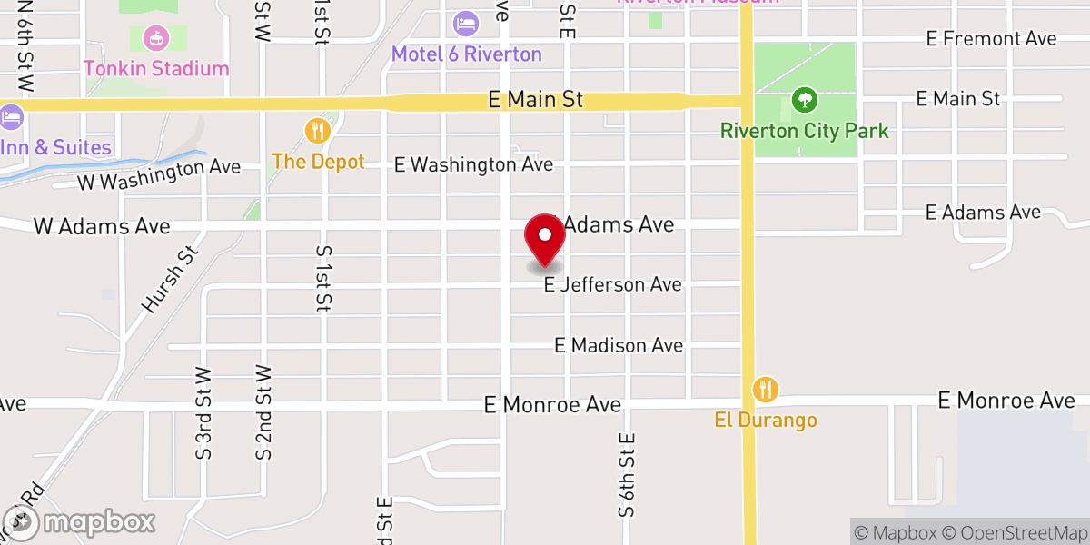 Map showing location of First United Pentecostal Church