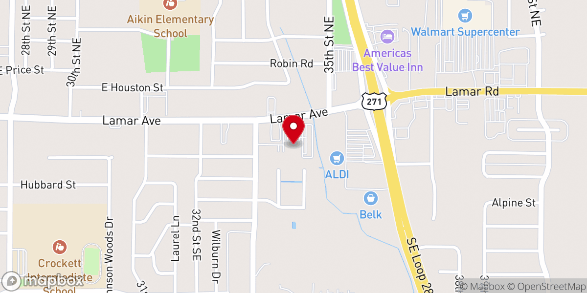 Map showing location of Ramseur Baptist Church