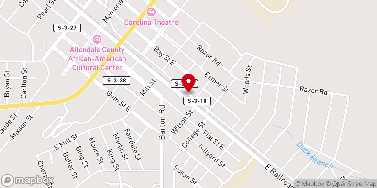 Map showing location of Mt Tabor Baptist Church