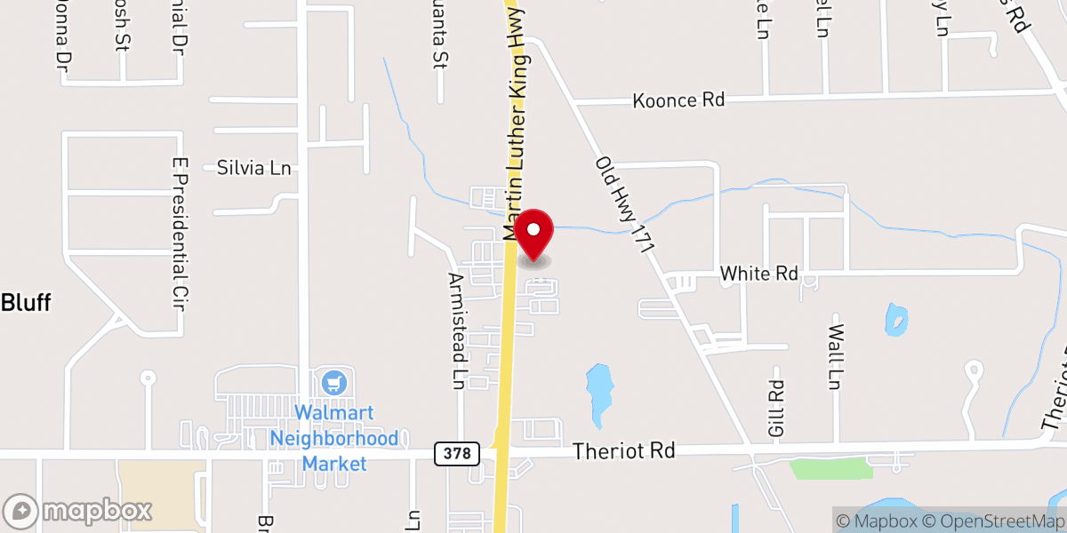 Map showing location of CrossRoads Moss Bluff