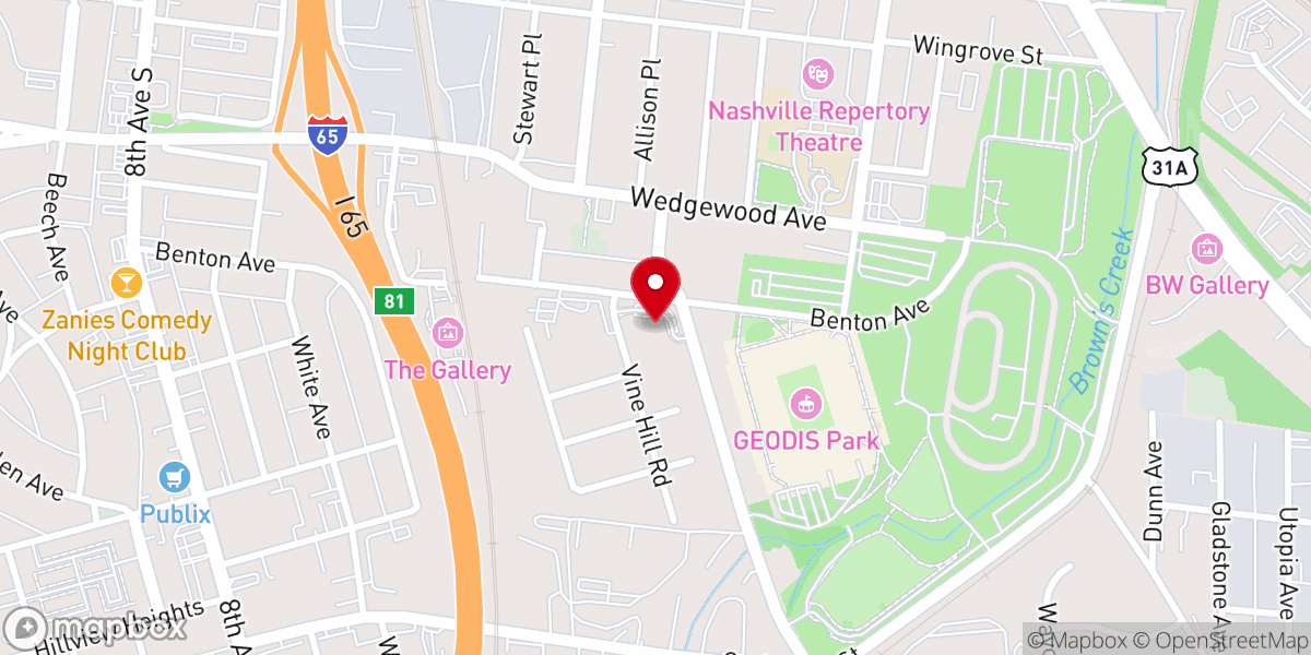 Map showing location of John Wesley United Methodist Church