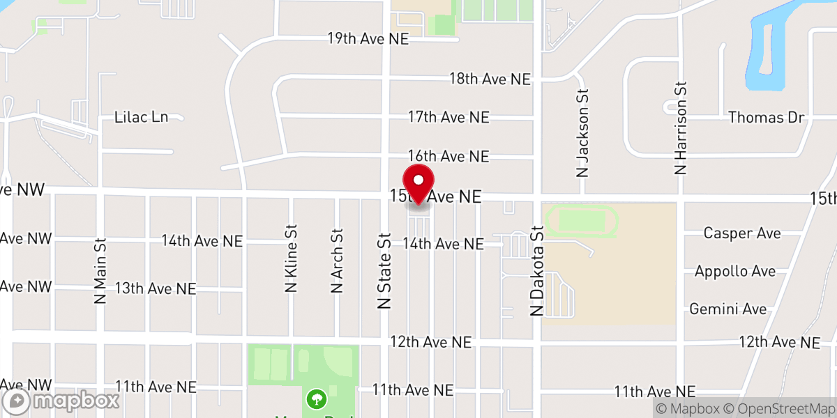 Map showing location of North Highland United Methodist Church