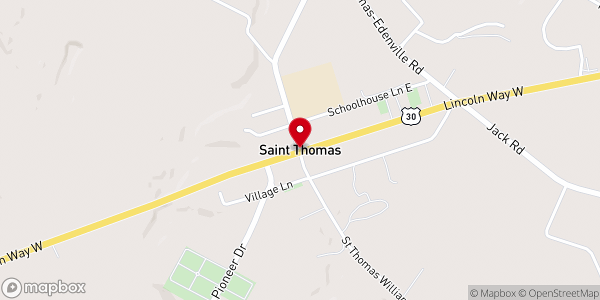 Map showing location of St Thomas