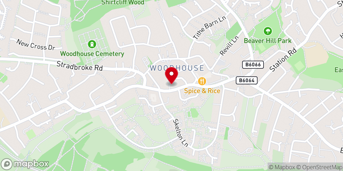 Map showing location of The Salvation Army Woodhouse Corps