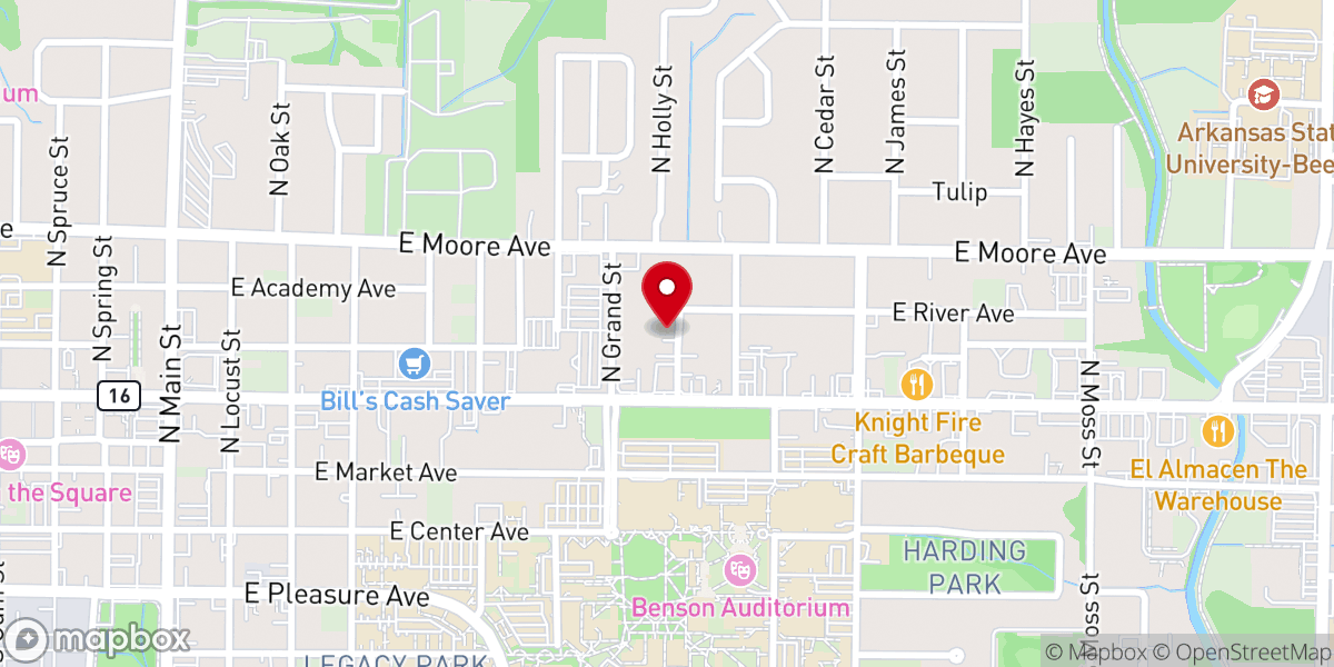Map showing location of Worship Revival Church