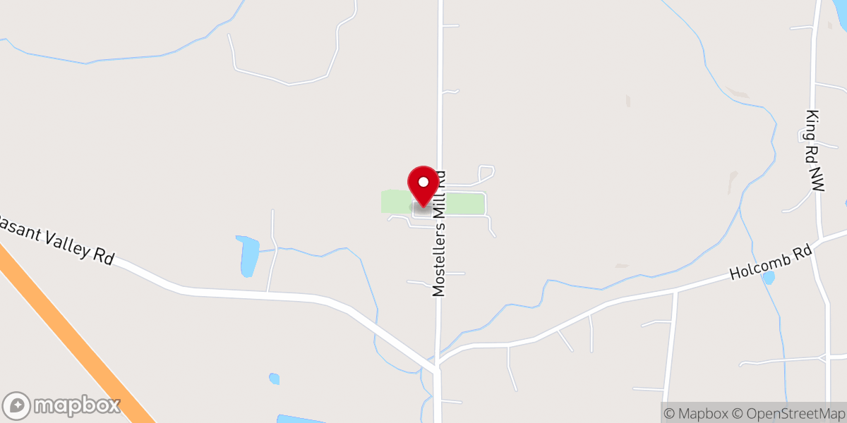 Map showing location of Pleasant Valley Baptist Church