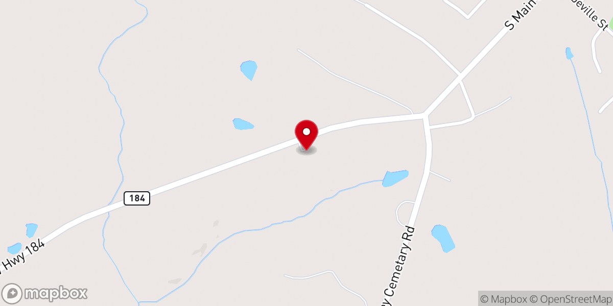Map showing location of New Hope Baptist Church of Due West