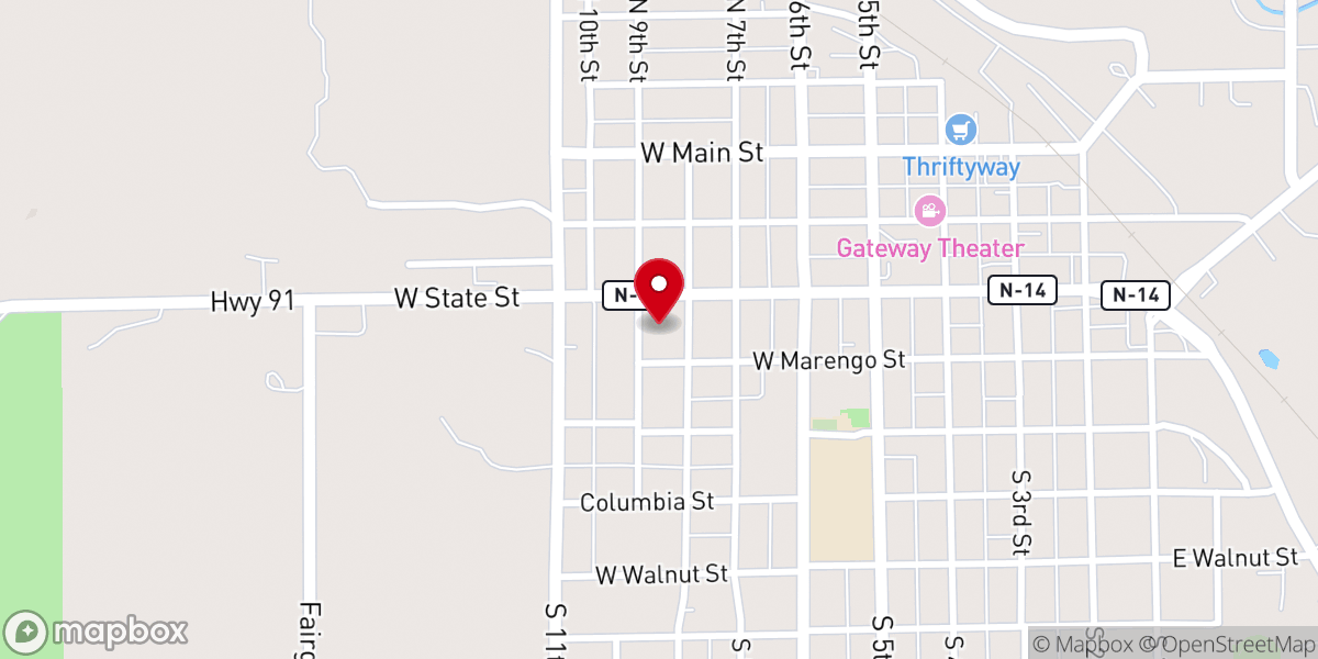 Map showing location of Albion Bible Church