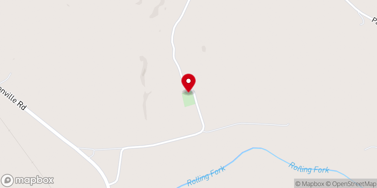 Map showing location of Rolling Fork Church