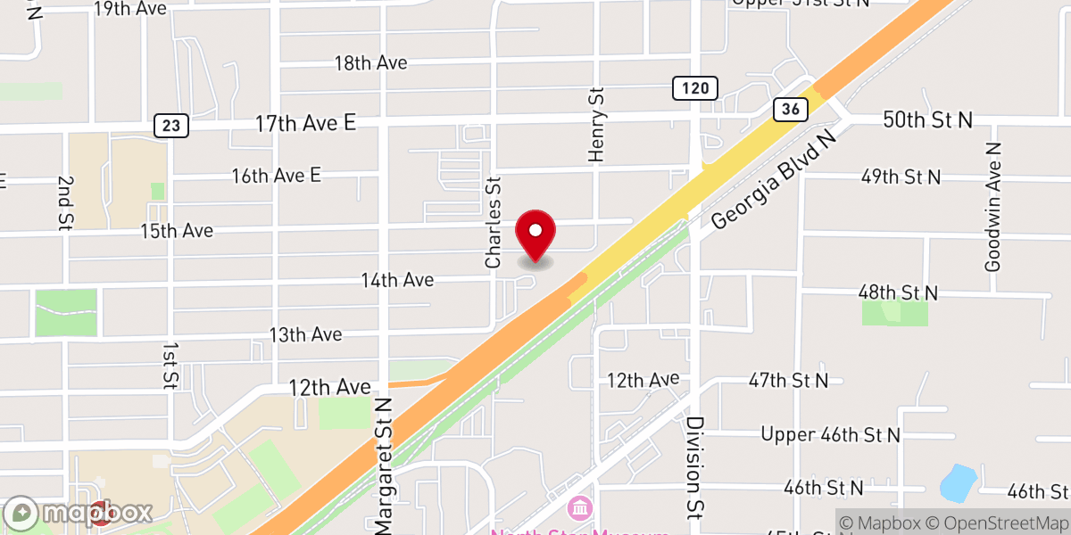 Map showing location of North Church