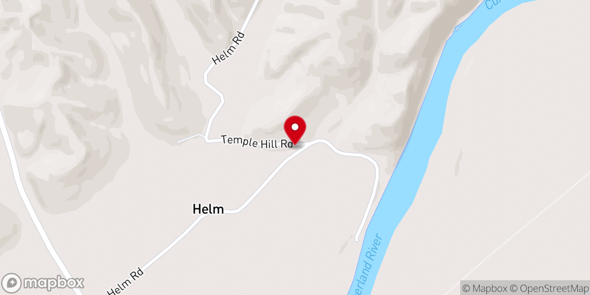 Map showing location of Temple Hill Church