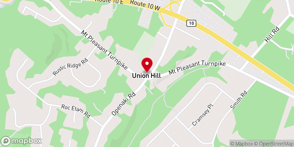 Map showing location of Union Hill Presbyterian Church