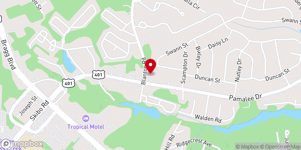 Map showing location of Gethsemane Baptist Church