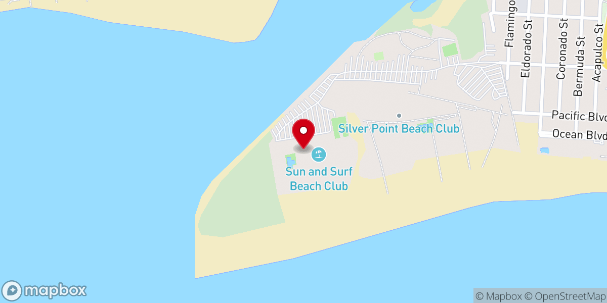 Map showing location of Sun & Surf Beach Club