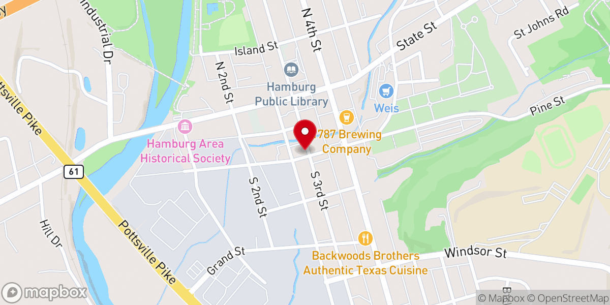 Map showing location of First Reformed United Church of Christ