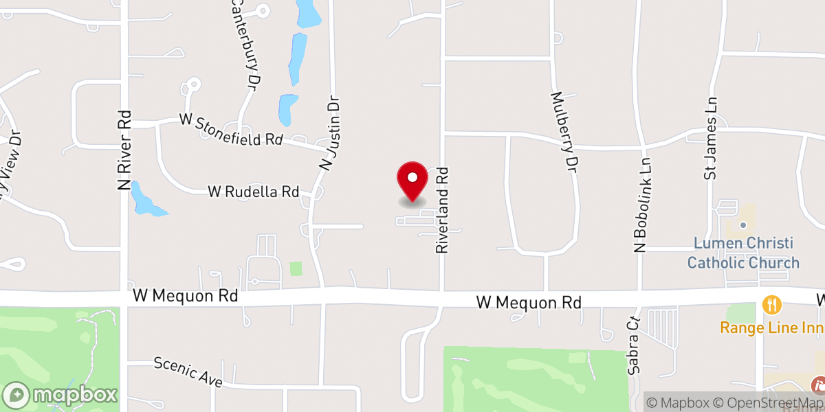 Map showing location of Beautiful Savior Lutheran Church