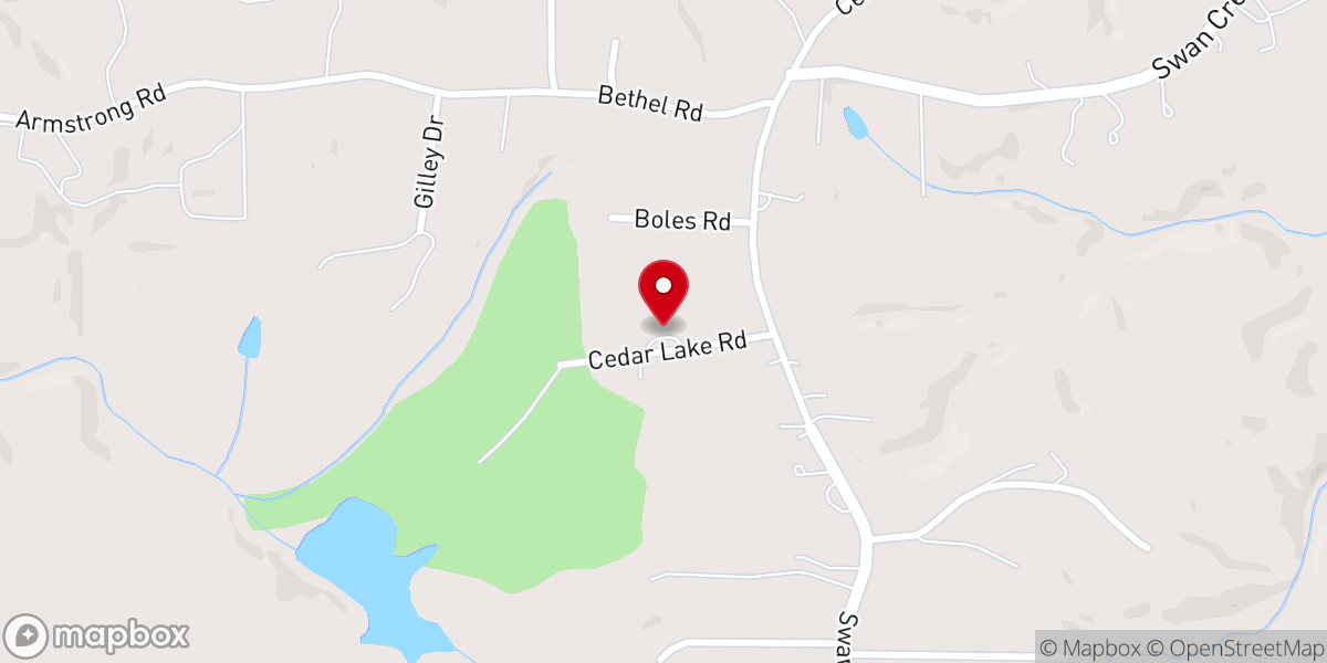Map showing location of Beulahland Non-Denominational Church
