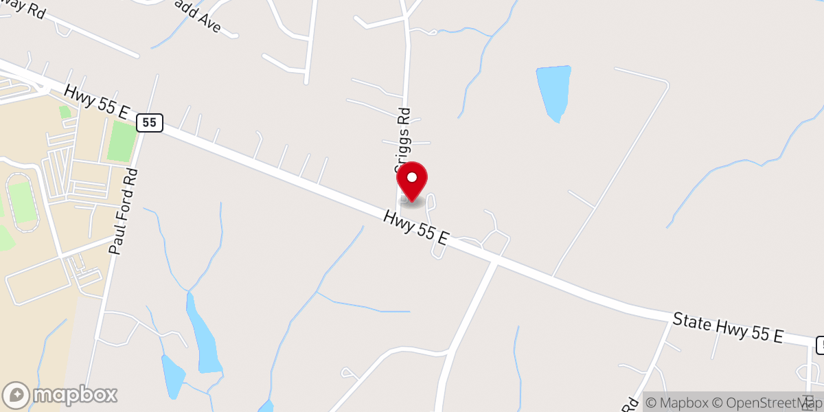 Map showing location of Calvary Baptist Church