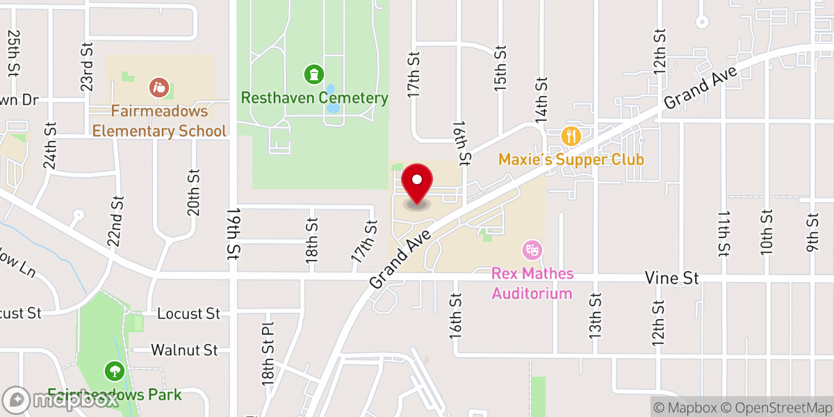 Map showing location of Sacred Heart Catholic Church
