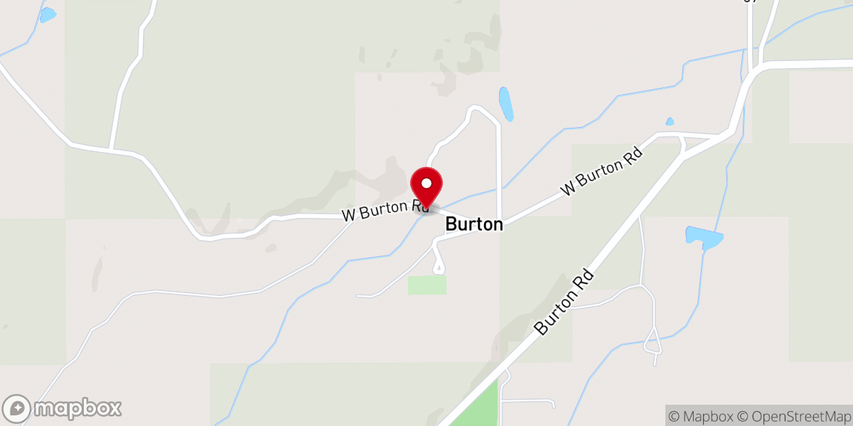 Map showing location of Burton Baptist Church