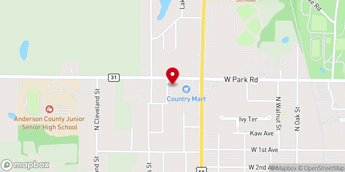 Map showing location of Garnett Dunkard Brethren Church