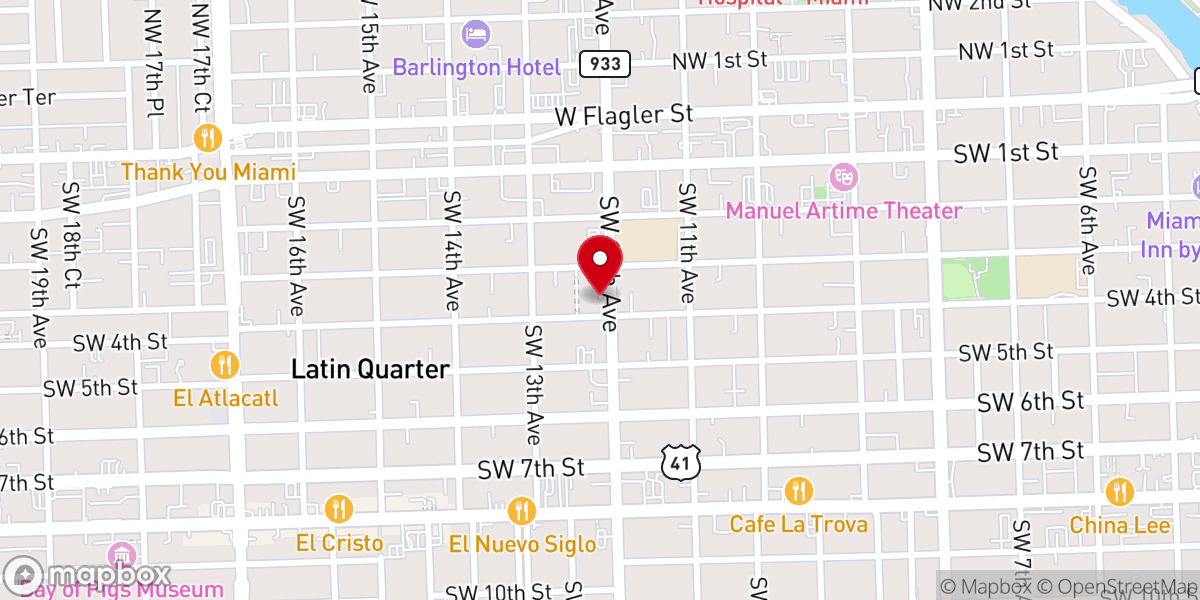 Map showing location of Catedral Proclamacion Miami
