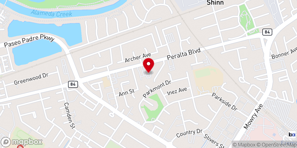 Map showing location of Hope Community Church