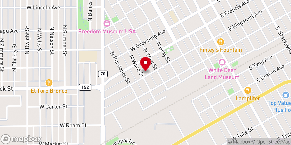 Map showing location of Top O' Texas Baptist Area