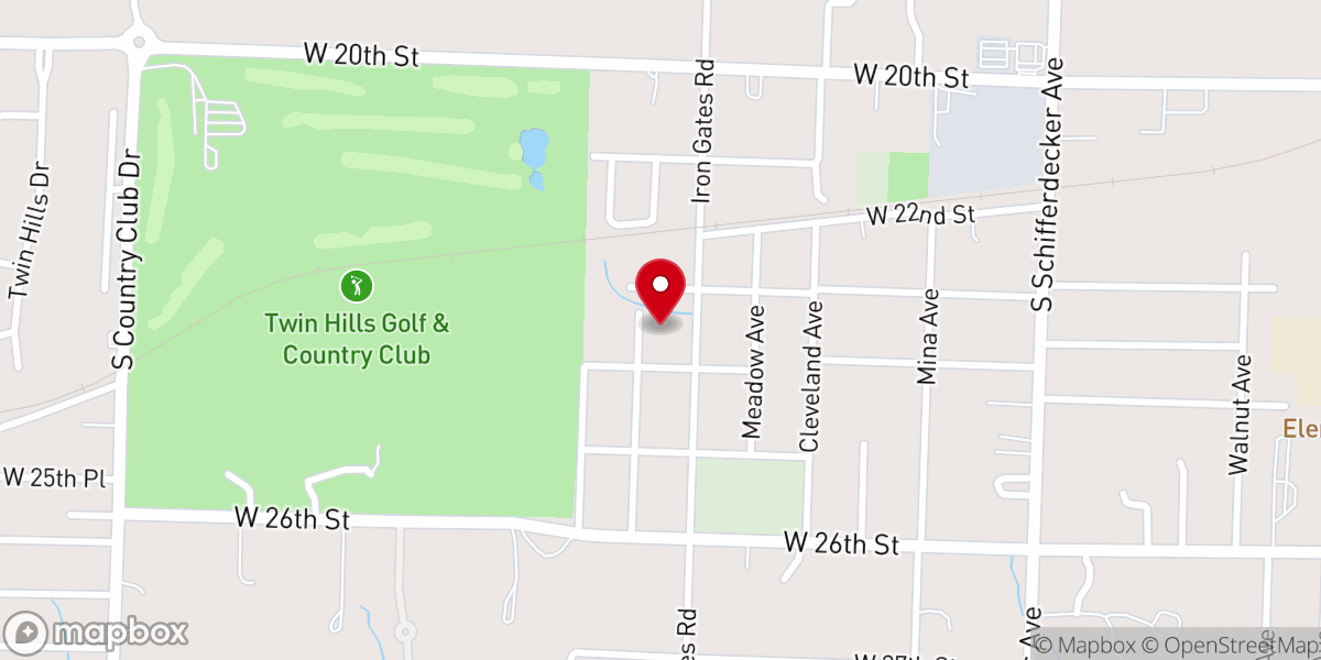 Map showing location of Iron Gates Christian Church