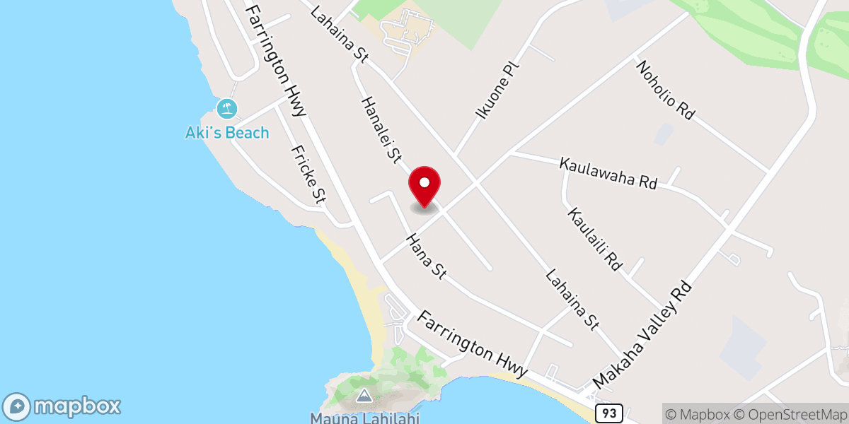 Map showing location of Lamb of God Makaha Church