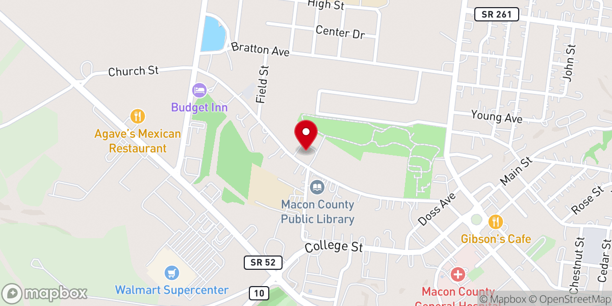Map showing location of First Baptist Church-Lafayette