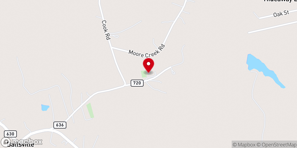 Map showing location of Mount Moriah Baptist Church