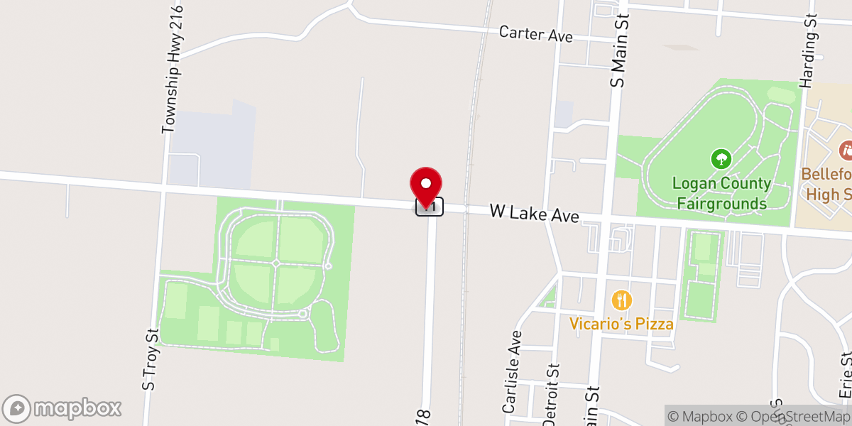 Map showing location of Hi-Point FWB Church