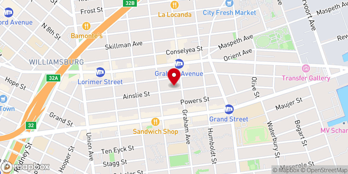 Map showing location of Oaks Church Brooklyn