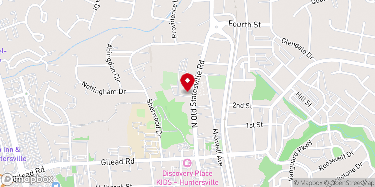 Map showing location of First Baptist Church - Huntersville