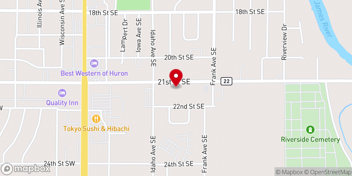 Map showing location of Calvary Baptist Church